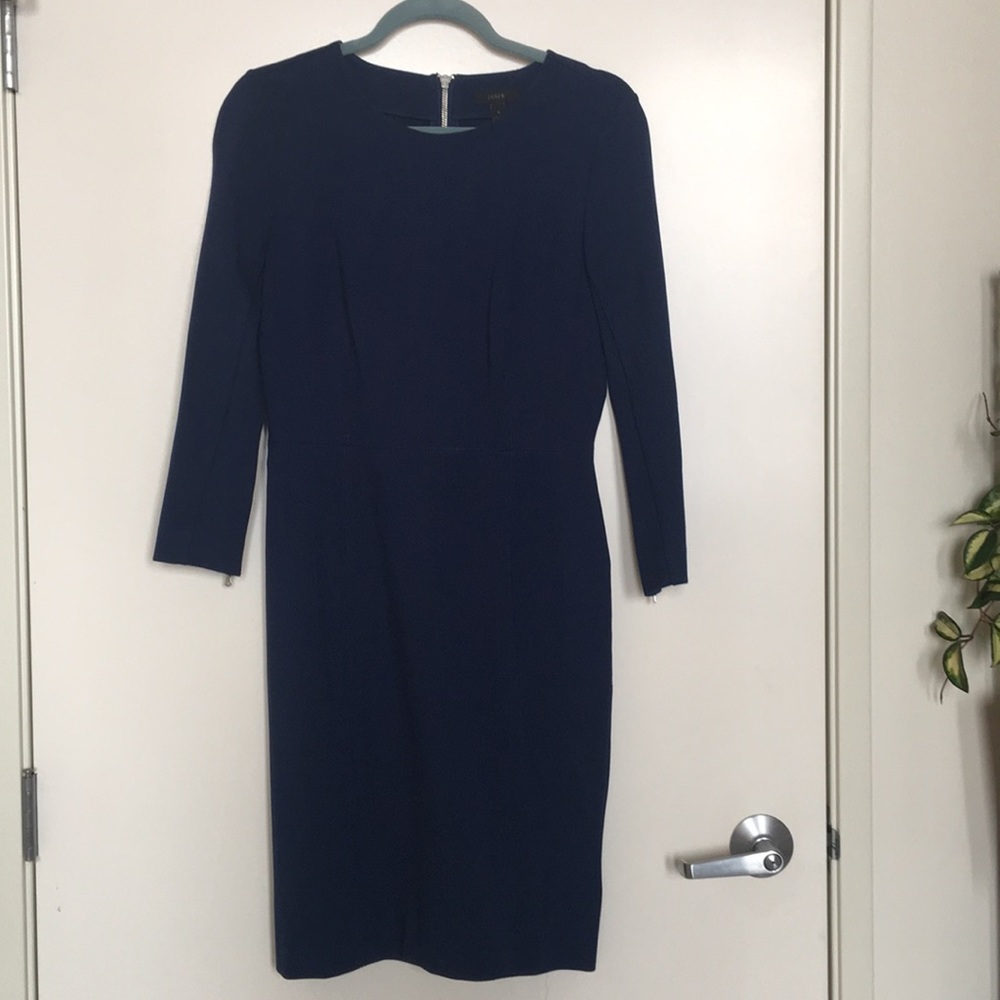 JCrew navy long sleeve dress
